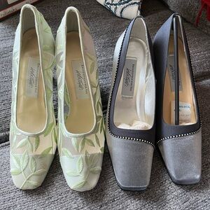 Lord & Taylor Elegant Women's Shoes Set - Green and Gray Size 8M